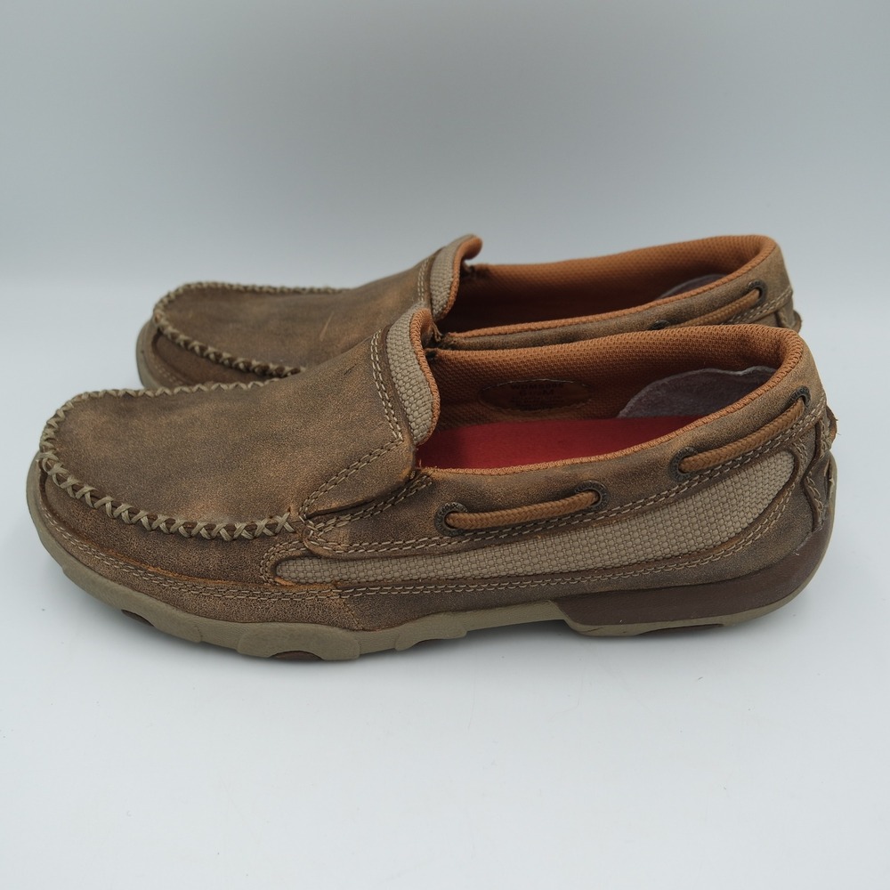 Twisted X Womens Driving Mocs Brown Leather Slip On Loafers WDMS005 Size 6.5 M